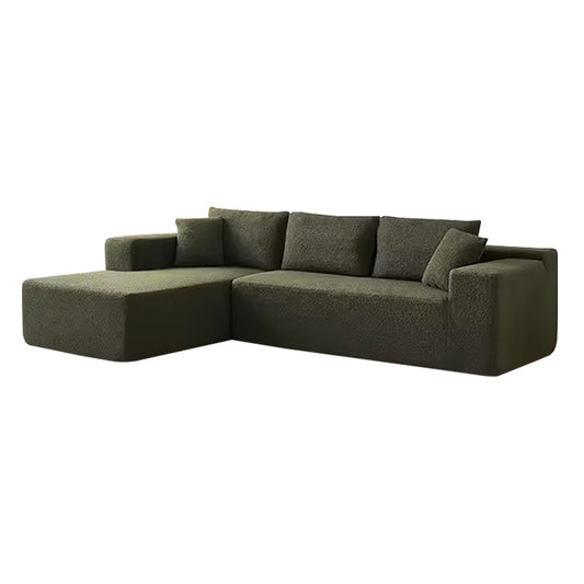 Small Apartment L Shape Vacuum Compression Fabric Sofa