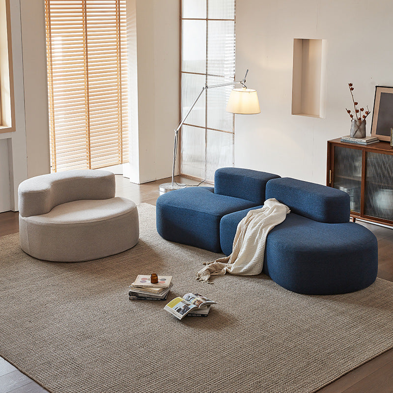 Polymer Compressible Foam Boucle Fabric Single Sofa