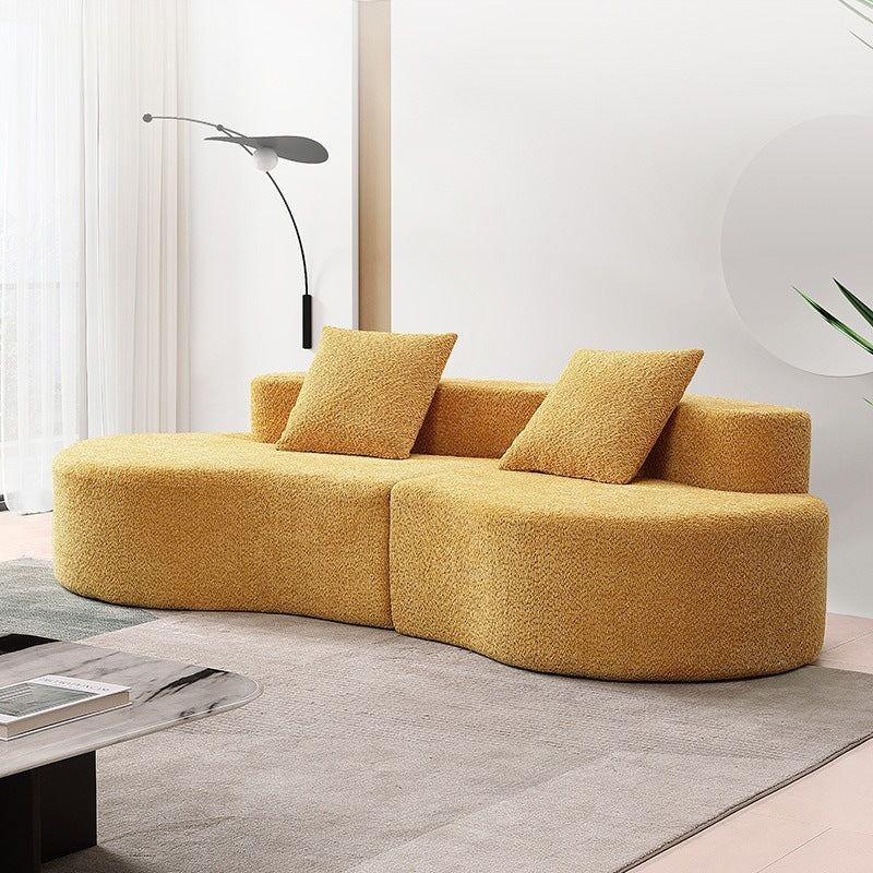 Polymer Compressible Foam Boucle Fabric Single Sofa