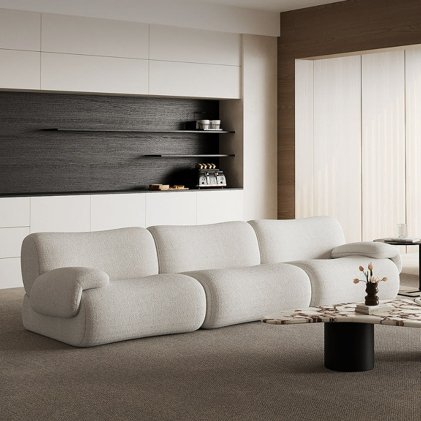 Modular Combination Sofa Boucle Fabric Compressed Sofa