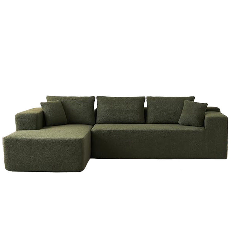 Small Apartment L Shape Vacuum Compression Fabric Sofa