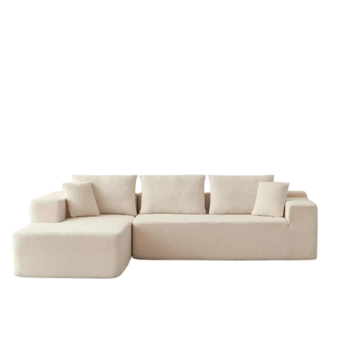 L-shape Living Room Fabric Compressed Sofa