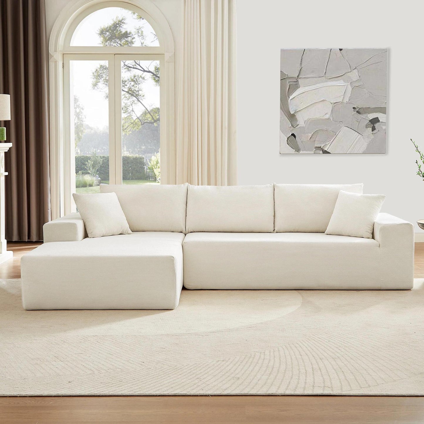Vacuum Packing High Density Foam Boucle Compressed Sofa