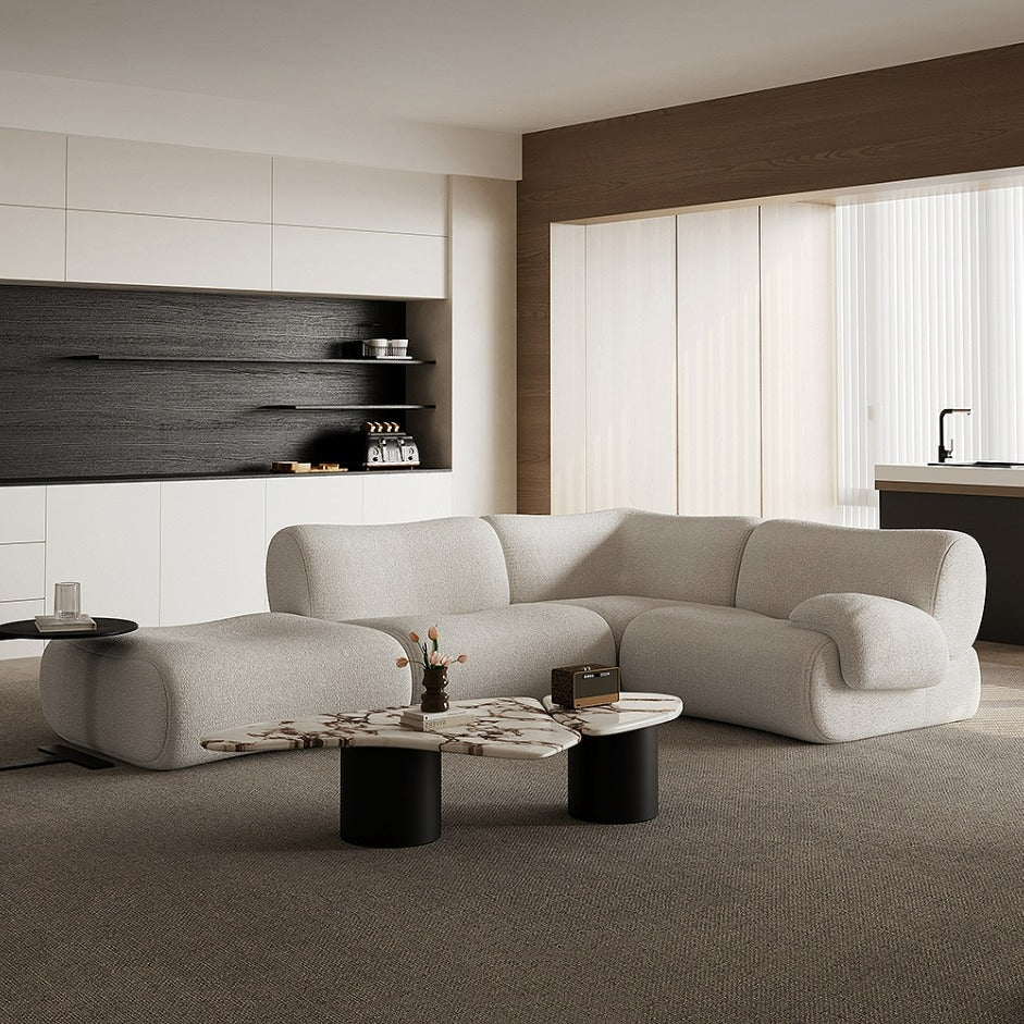 Modular Combination Sofa Boucle Fabric Compressed Sofa