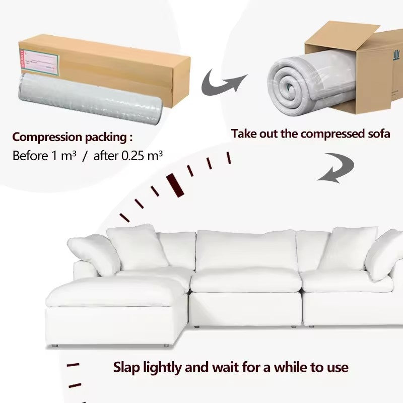Home Furniture Modular Vacuum 3 Seater Compressed Sofa