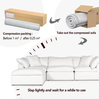 Home Furniture Modular Vacuum 3 Seater Compressed Sofa