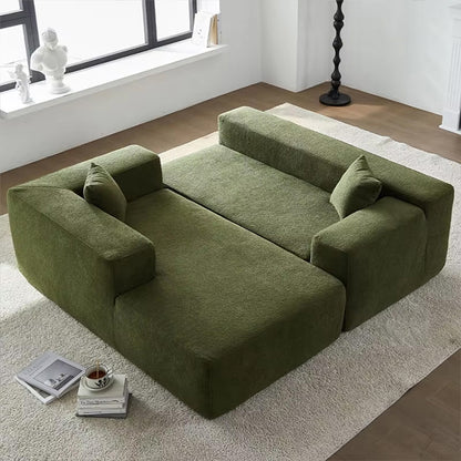 Small Apartment L Shape Vacuum Compression Fabric Sofa