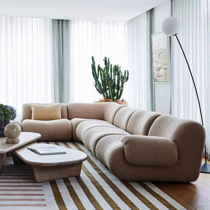 Modular Combination Sofa Boucle Fabric Compressed Sofa