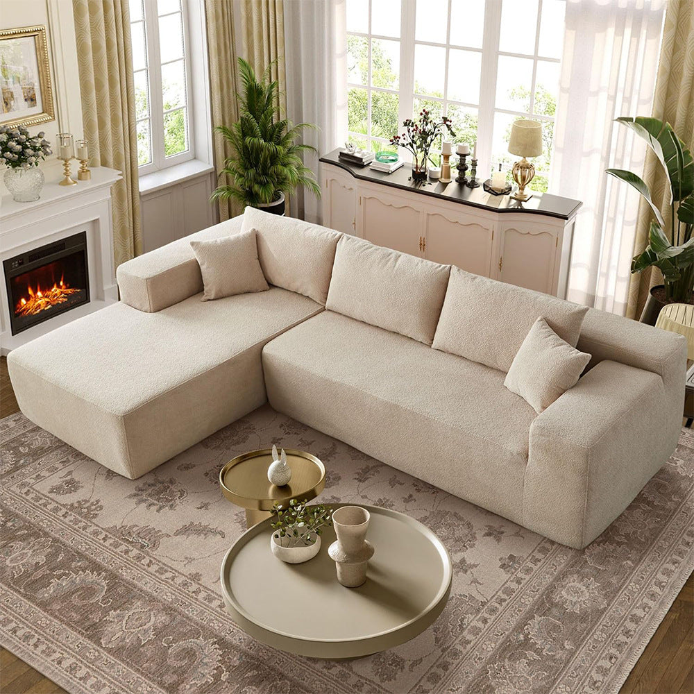 L-shape Living Room Fabric Compressed Sofa