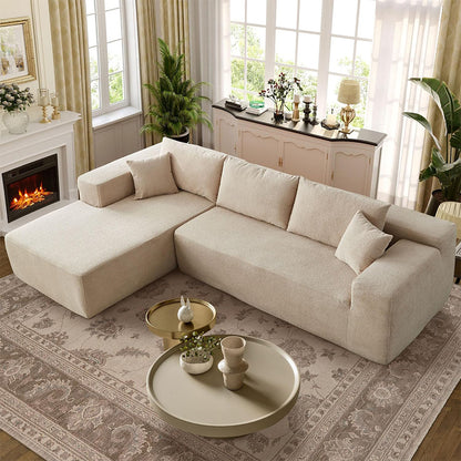 L-shape Living Room Fabric Compressed Sofa