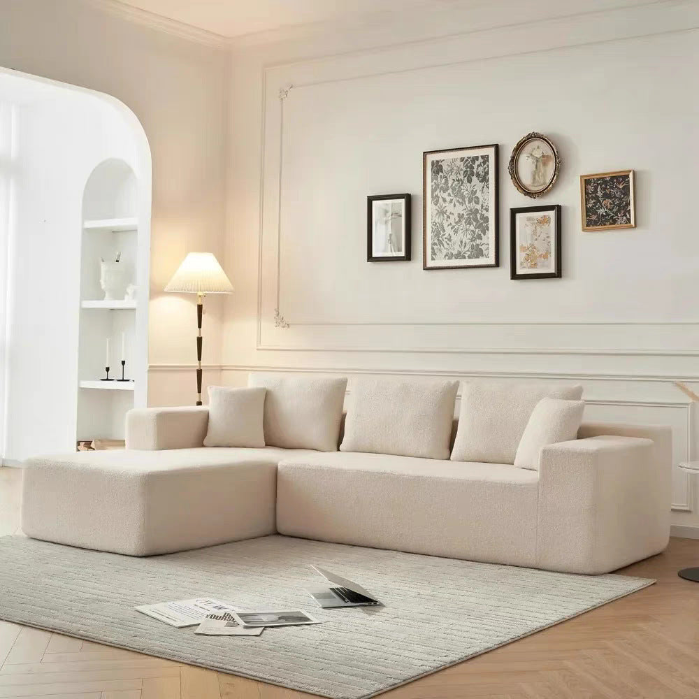 L-shape Living Room Fabric Compressed Sofa