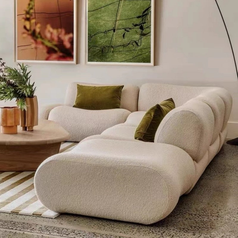 Modular Combination Sofa Boucle Fabric Compressed Sofa