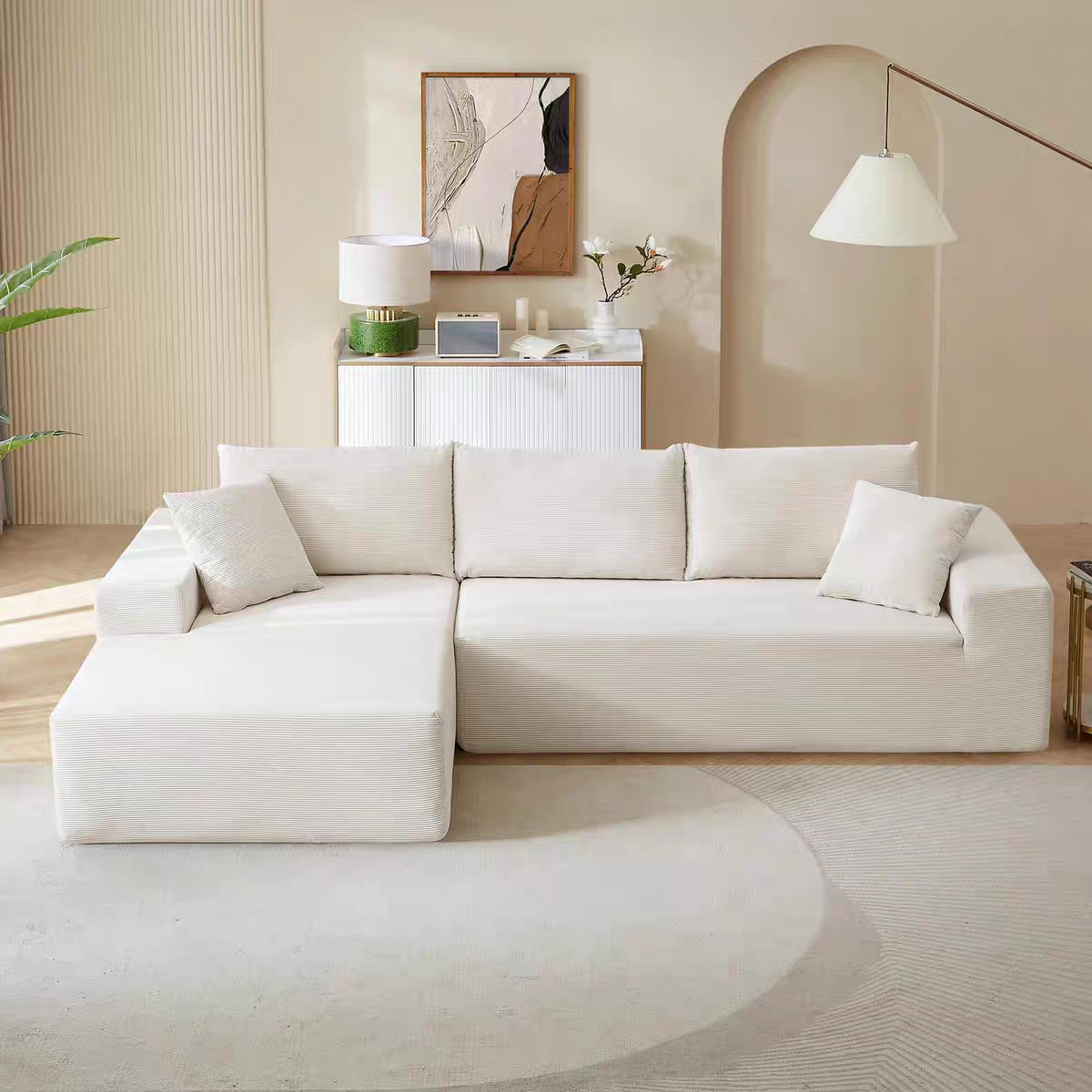 Vacuum Packing High Density Foam Boucle Compressed Sofa