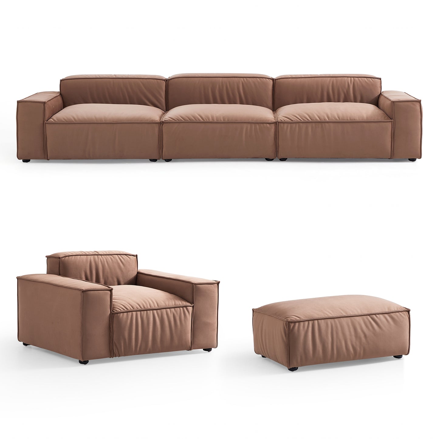 High Density Foam with Matt Fabric & Soft Feather Sofa Set
