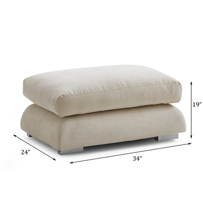 Aalto Fresh Beige 4 Seater Sofa with Ottoman