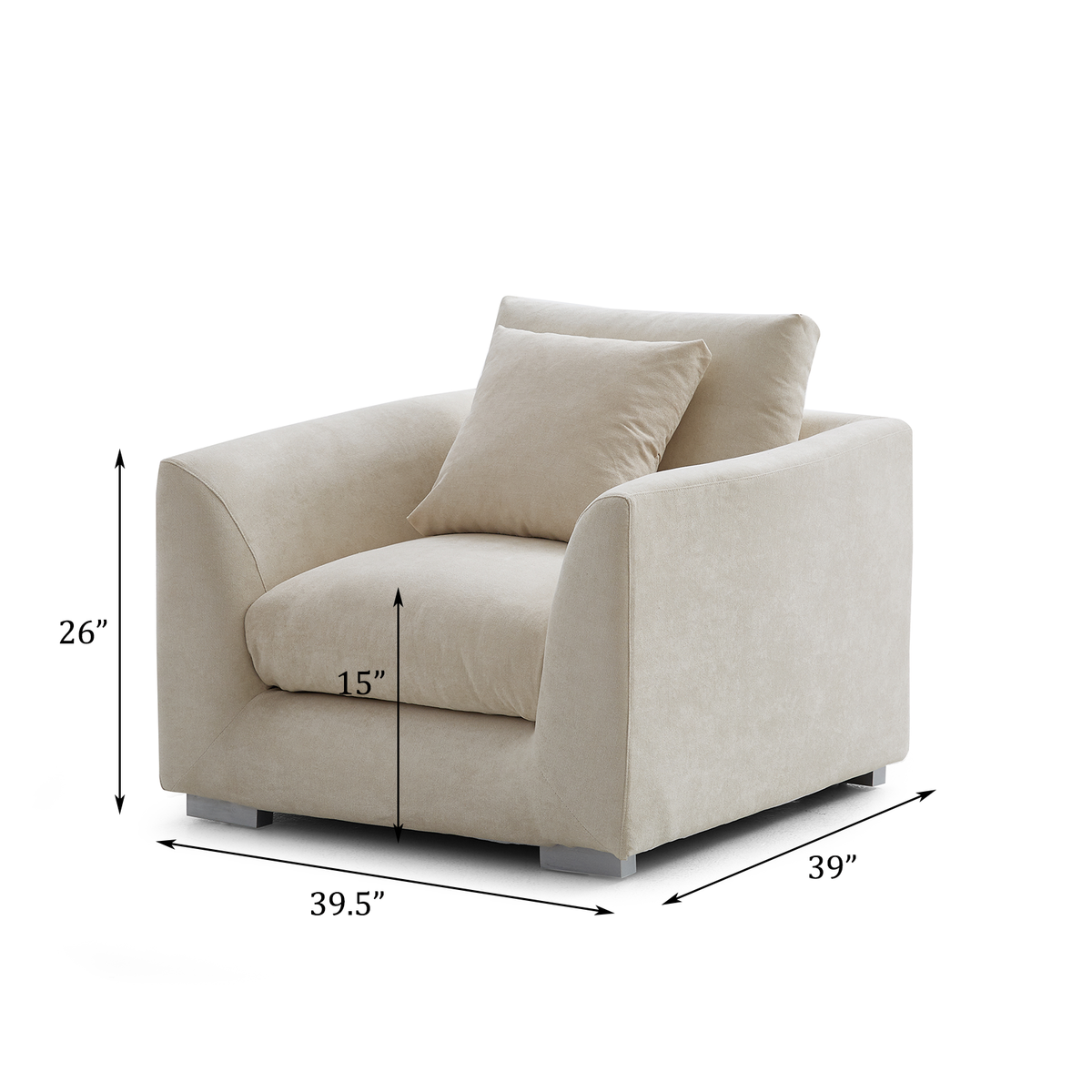 Aalto Fresh Beige Upholstered Linen Fabric Armchair