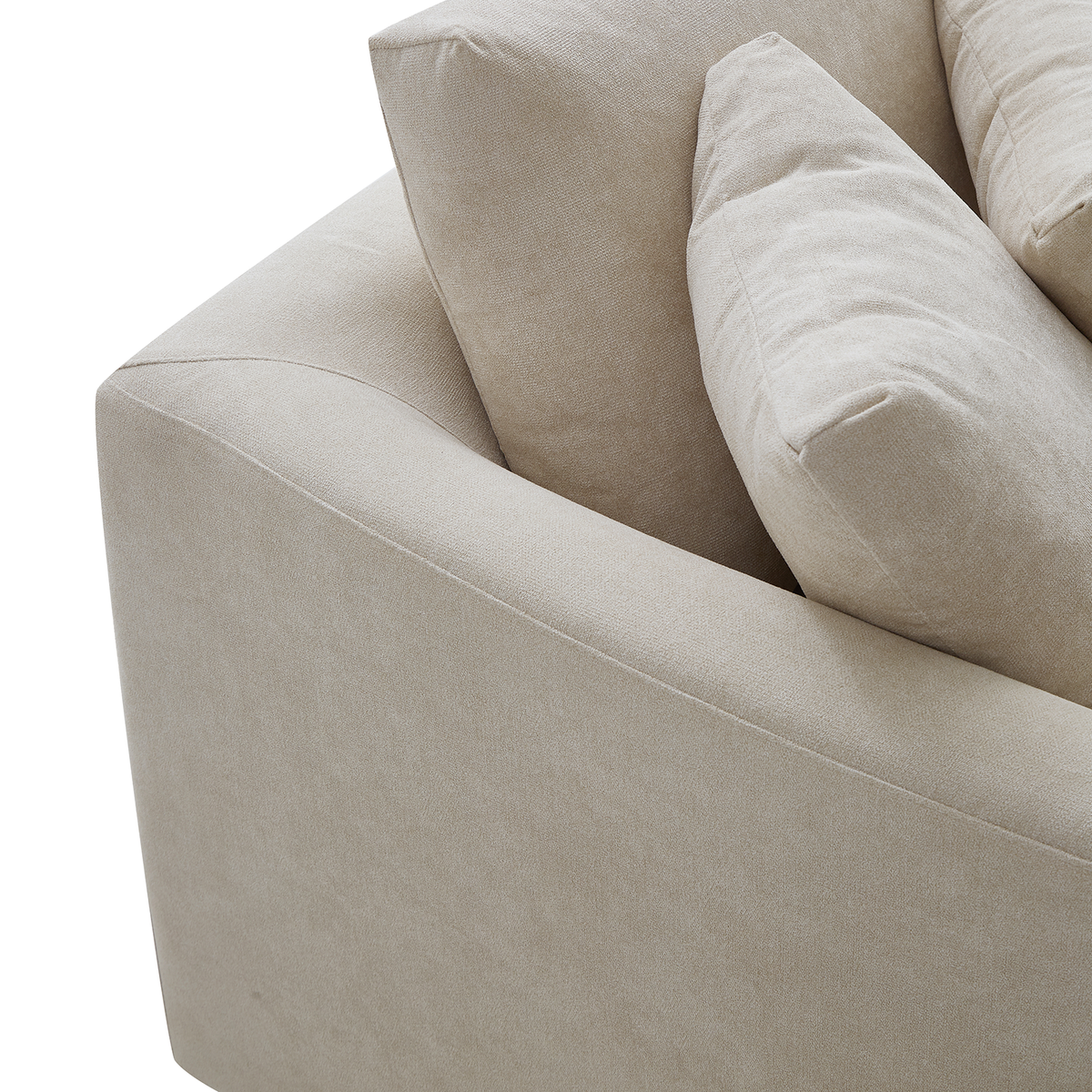 Aalto Fresh Beige Upholstered Linen Fabric Armchair