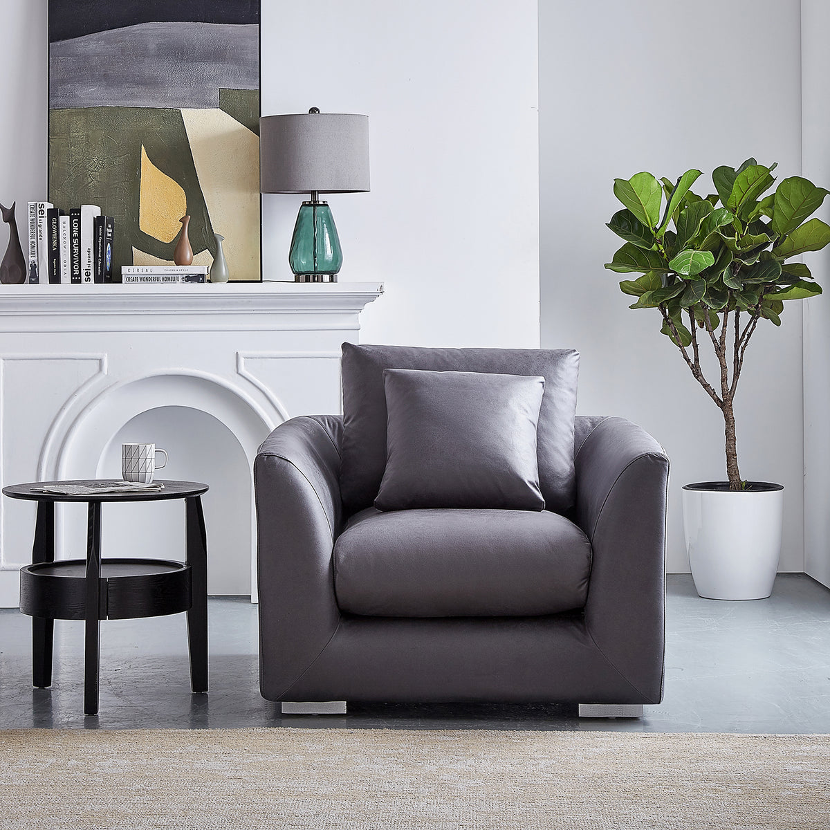 Aalto Fresh Dark Grey Upholstered Fabric Armchair