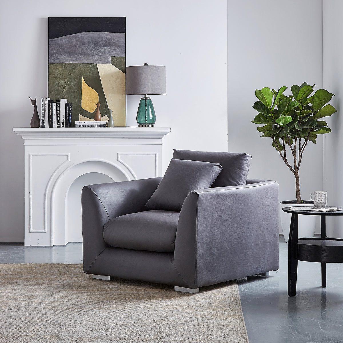 Aalto Fresh Dark Grey Upholstered Fabric Armchair