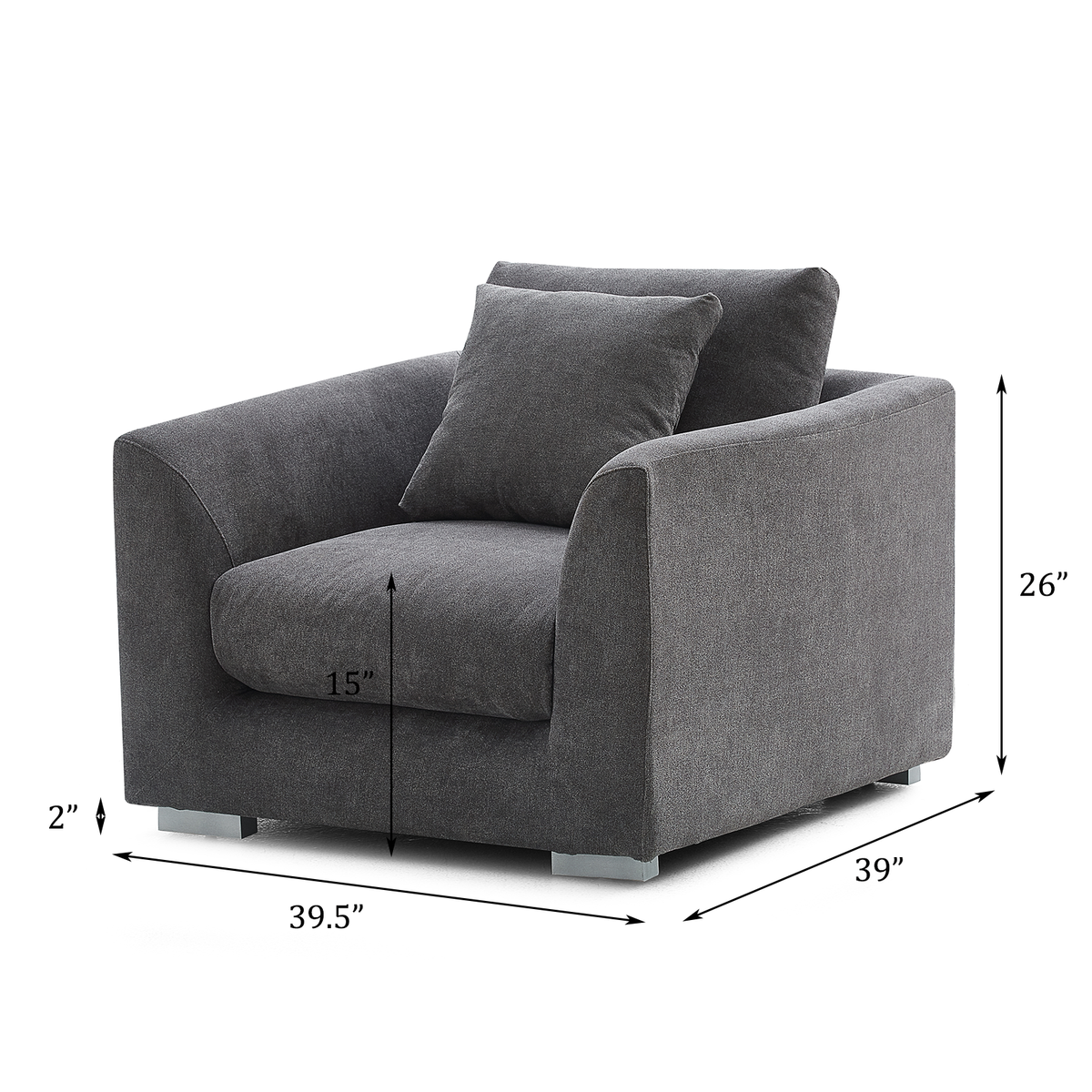 Aalto Fresh Dark Grey Upholstered Fabric Armchair