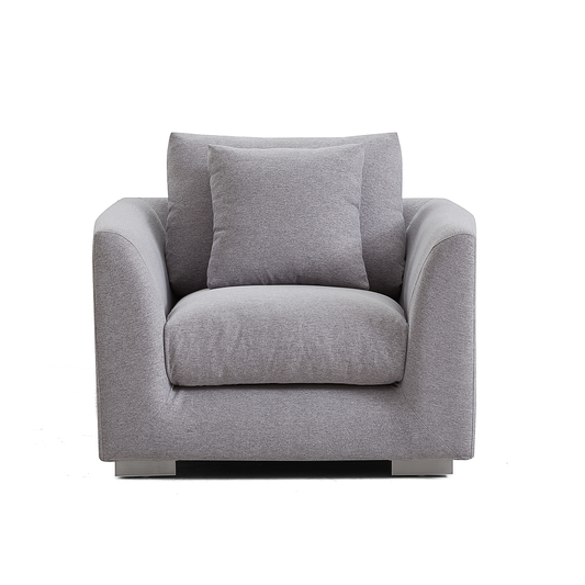 Aalto Fresh Light Grey Upholstered Fabric Armchair