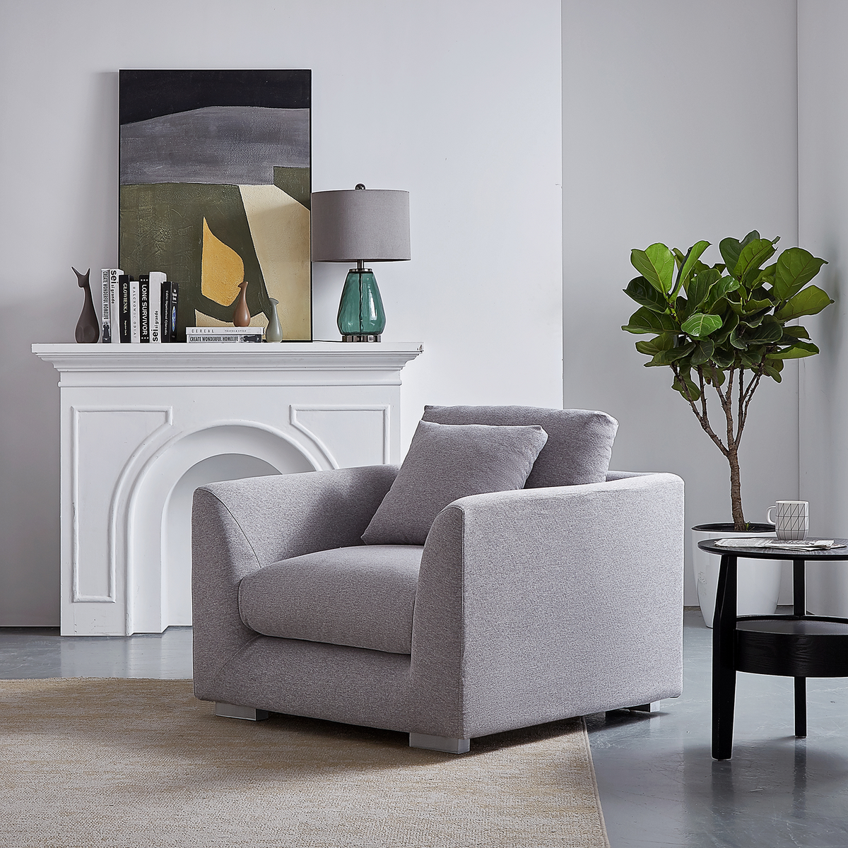 Aalto Fresh Light Grey Upholstered Fabric Armchair
